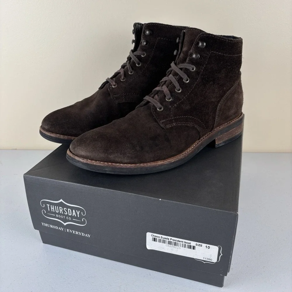 Thursday Boot Co President Mens‎ Size 10 Brown Suede Lace Up Casual